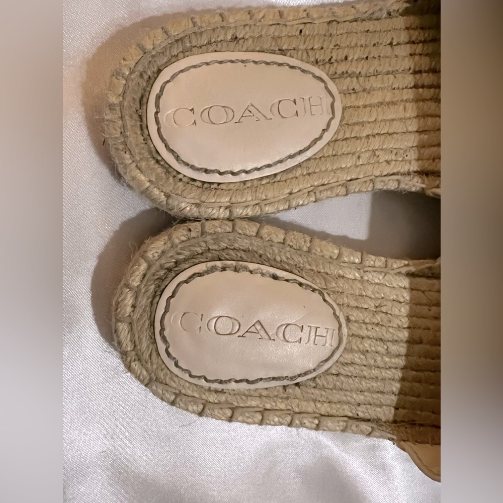 Coach Leather Espadrille Sandal in color Chalk - Picture 5 of 8